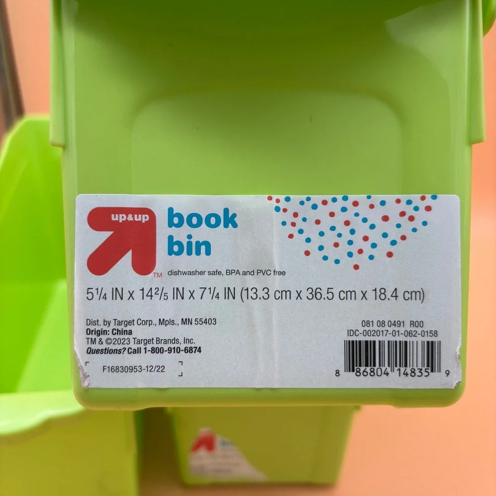 Up & Up Book Bins Set of 3 Lime Green Plastic Storage Organizers Target Bin